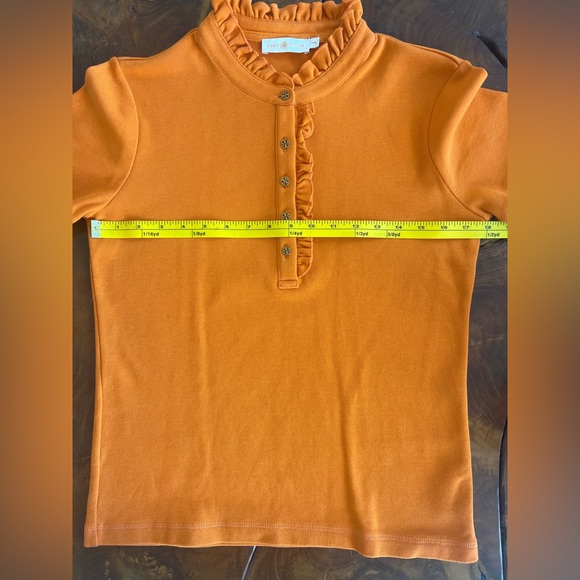 Tory Burch Scalloped Collar Short Sleeve T-Shirt - Picture 5 of 12